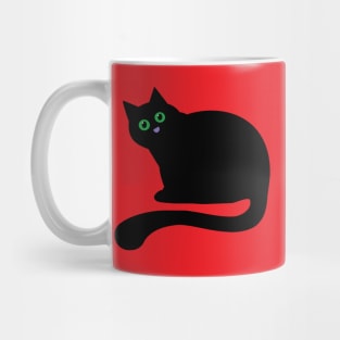 A LOVING BLACK CAT LOOKING FOR A TREAT Mug